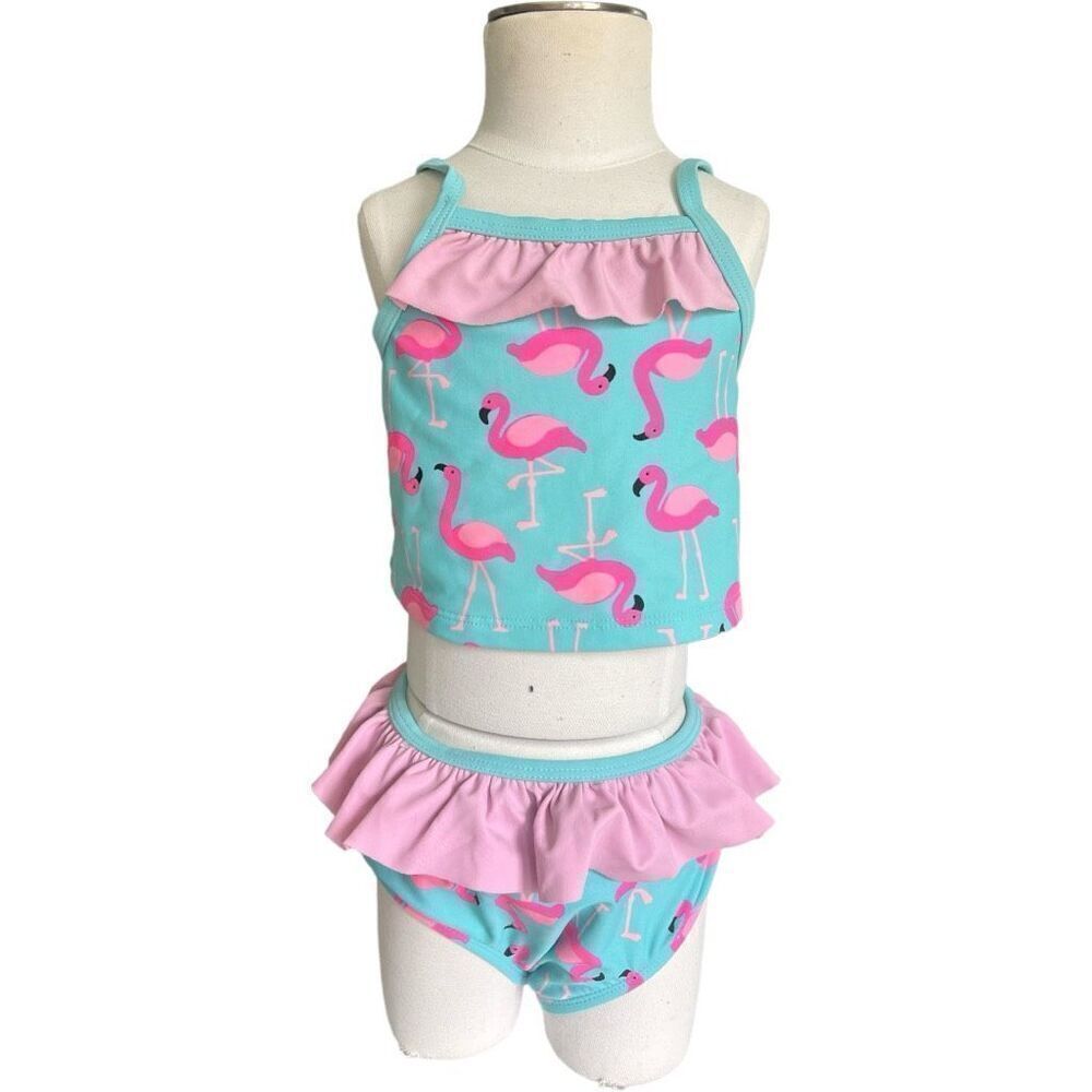 Baby Girls Starting Out Flamingo Print 2 Piece Tankini Swimsuit - Sz 18 mo